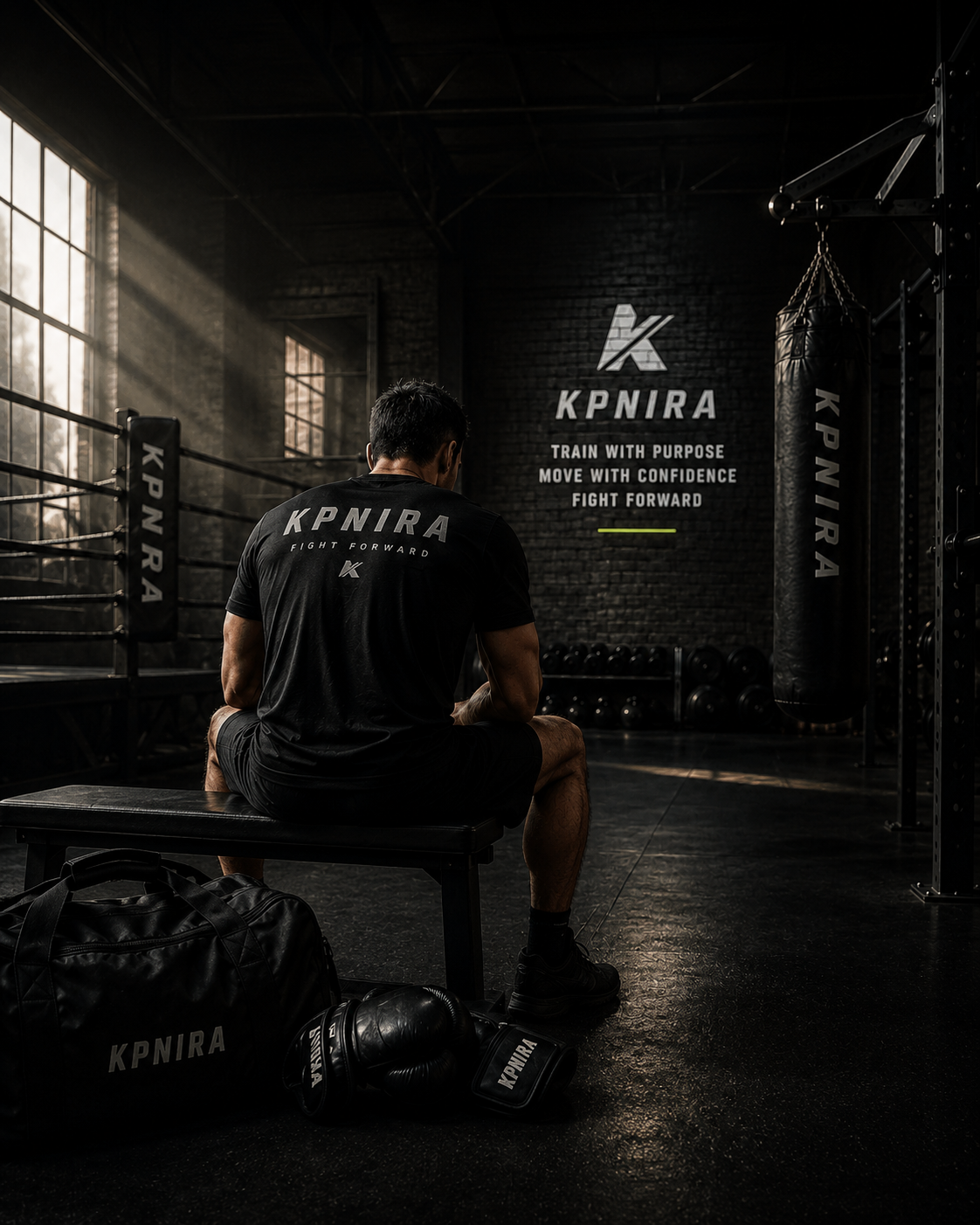Kpnira athlete training with discipline in an industrial gym